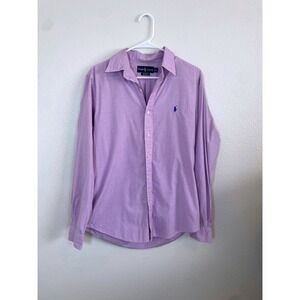 Ralph Lauren Custom Fit 15.5 Gingham ButtonDown Shirt Mens Pink Blue Long Sleeve